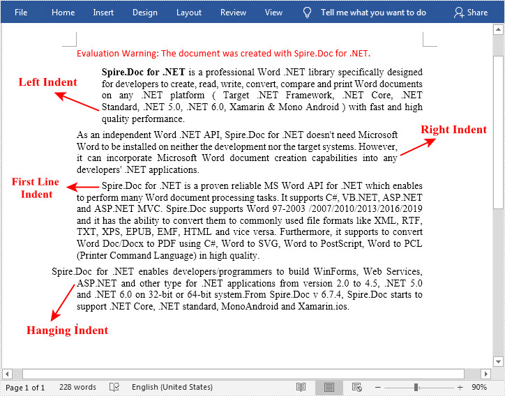 C#/VB.NET：在 Word 中設(shè)置段落縮進(jìn)