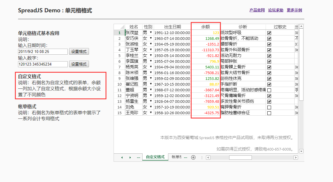 纯前端表格控件SpreadJS新手入门指南：单元格格式