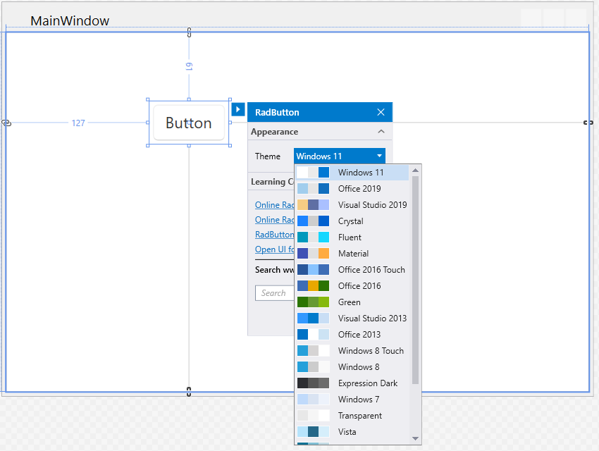 Telerik UI for WPF - windows 11主题图片