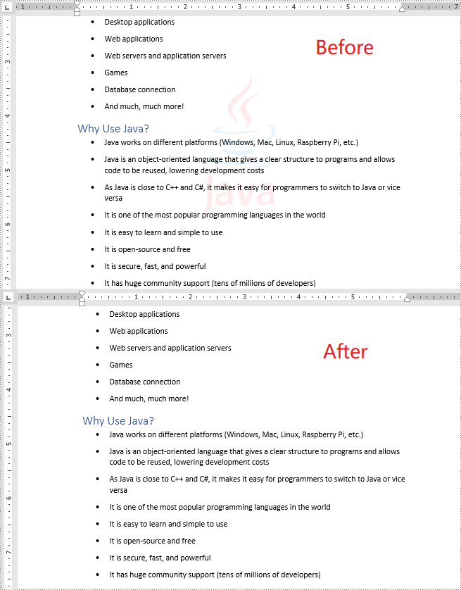 C#/VB.NET：從 Word 文檔中刪除文本或圖像水印