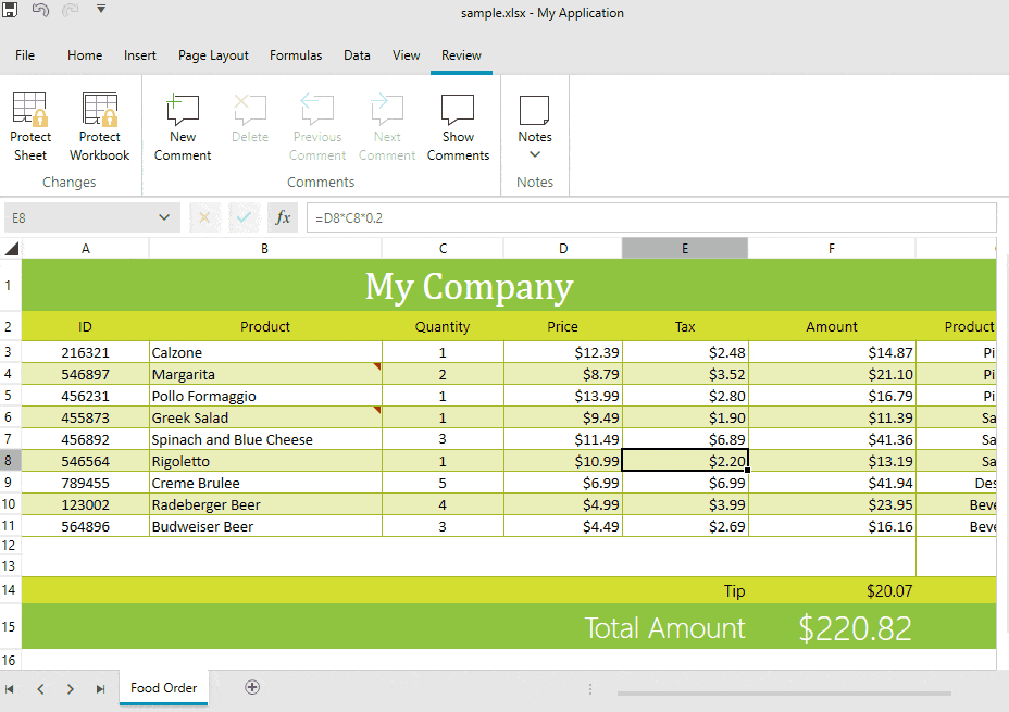 界面控件Telerik UI for WPF - 如何使用RadSpreadsheet记录或评论