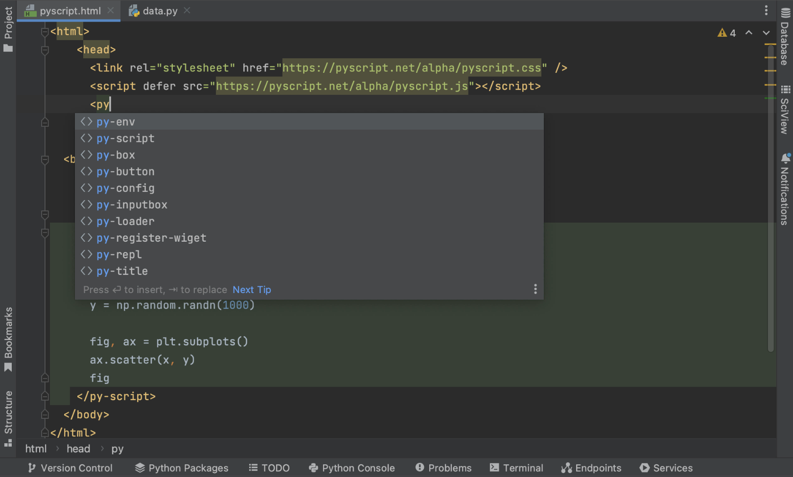python开发工具pycharm。