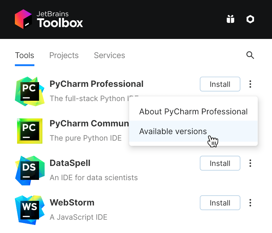 python开发工具pycharm。
