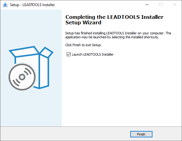 已完成安装 LEADTOOLS 安装程序
