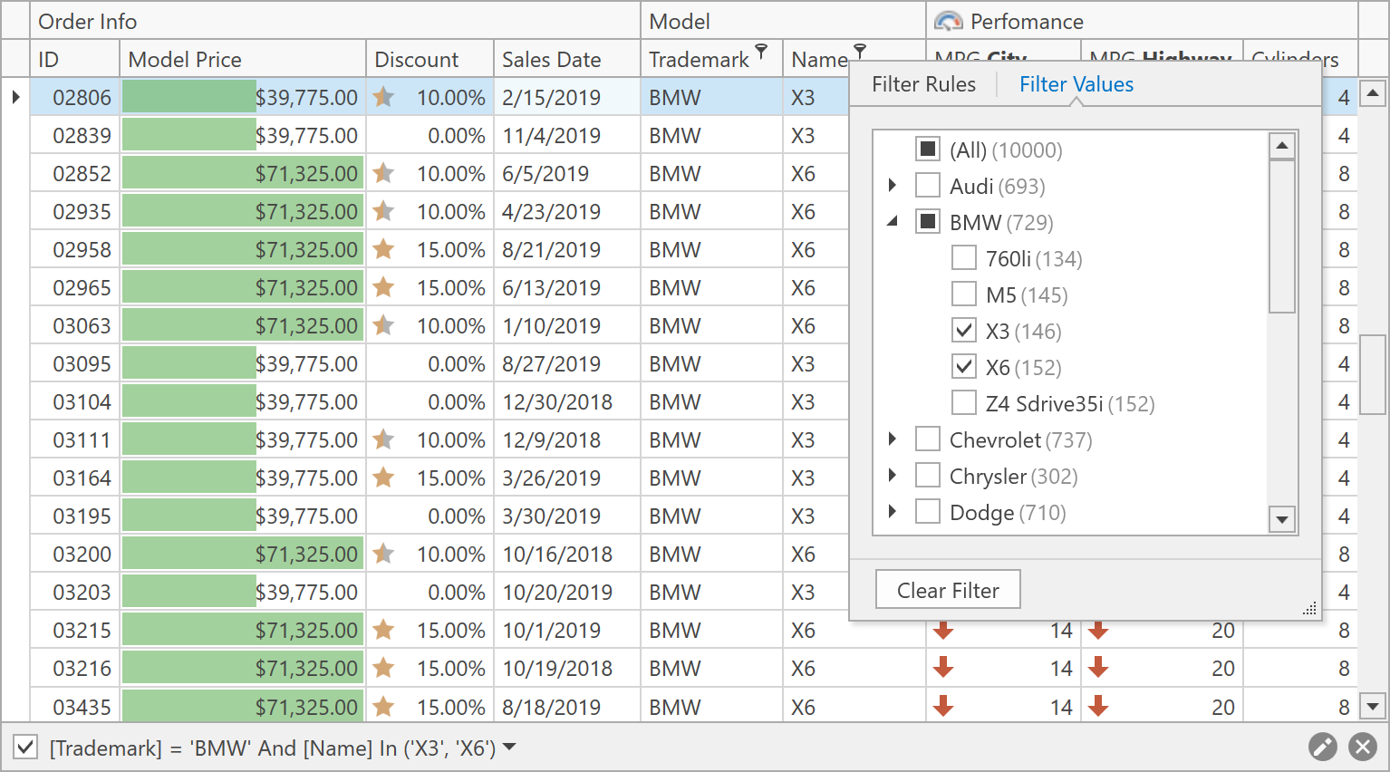 界面控件DevExpress WPF中文指南 - 如何创建类Excel的过滤