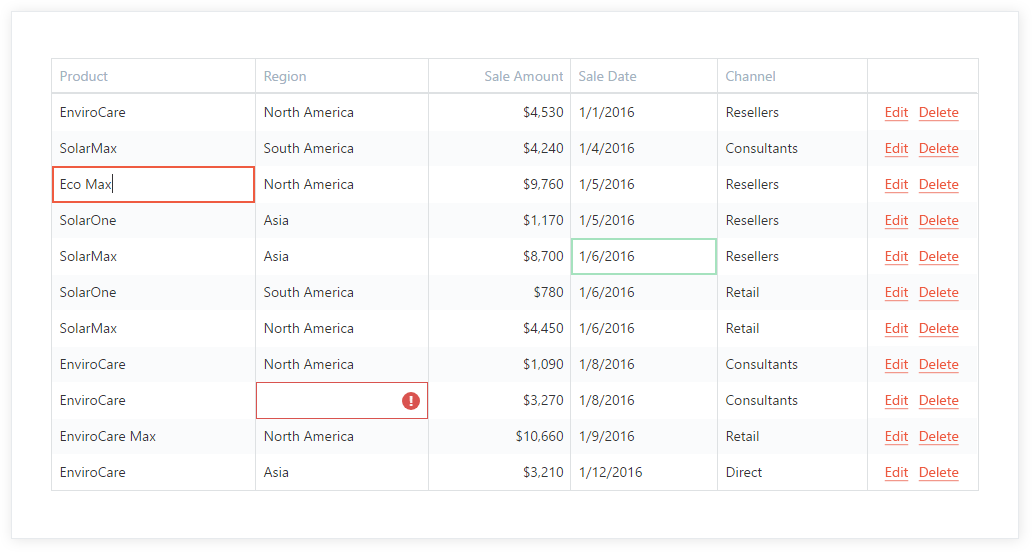 界面控件DevExtreme的Data Grid组件图集