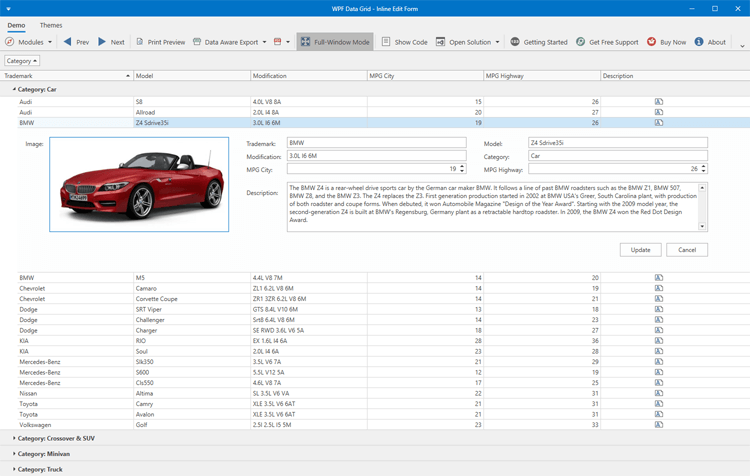 界面控件DevExpress WPF DataGrid组件图集