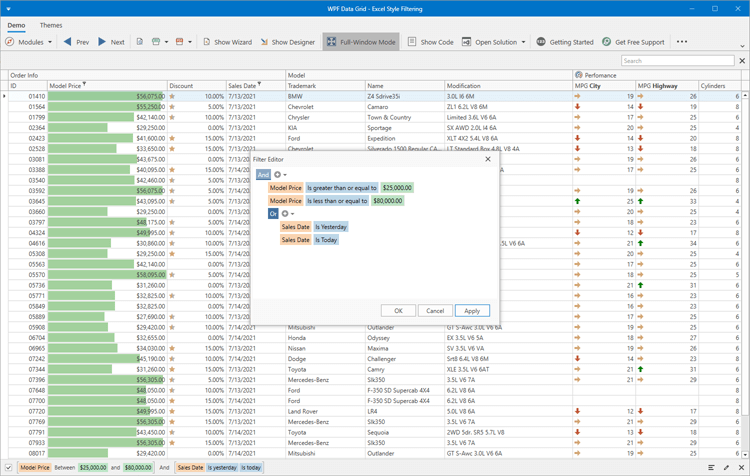 界面控件DevExpress WPF DataGrid组件图集