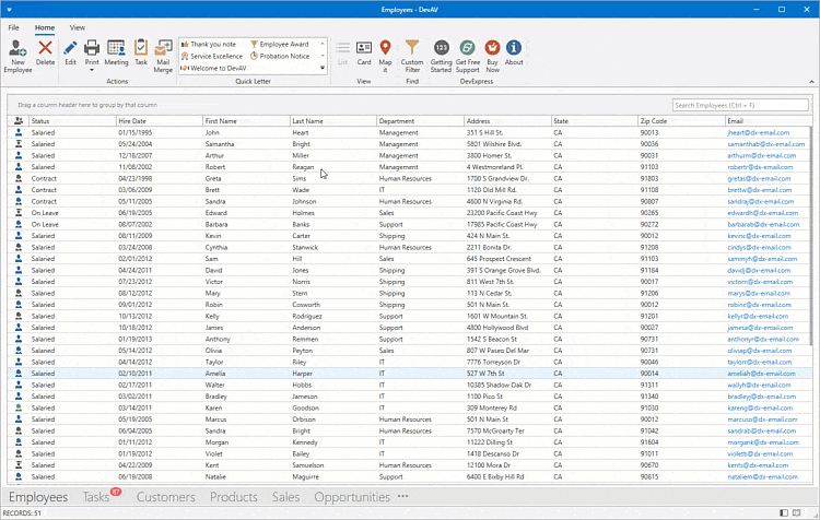 界面控件DevExpress WPF DataGrid组件图集