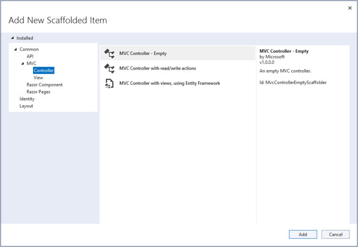 甘特图 ASP.NET Core 2 添加控制器