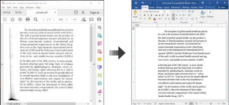 OCR PDF 和将扫描的 PDF 转换为 C 语言中的单词#
