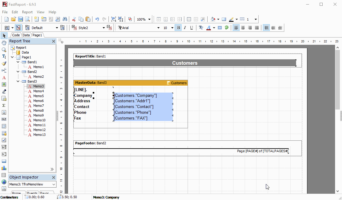 Report customization tool