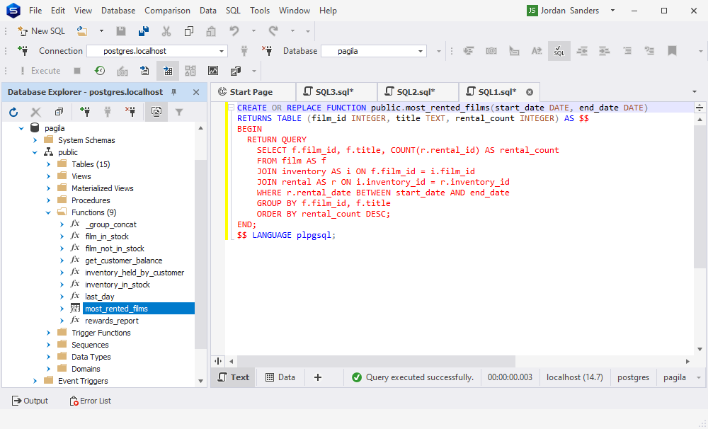 检查 ChatGPT 在 dbForge Studio for PostgreSQL 中创的代码