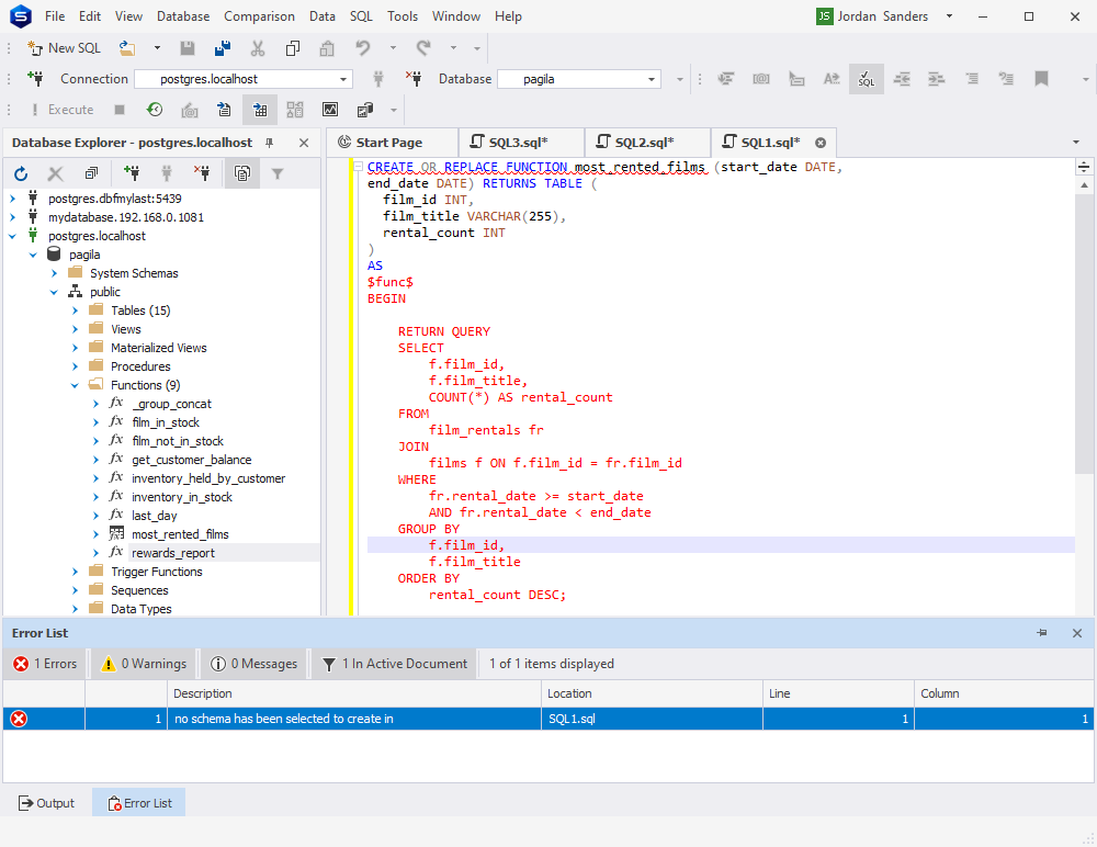 在 dbForge Studio for PostgreSQL 中验证 Google Bard 中创的代码