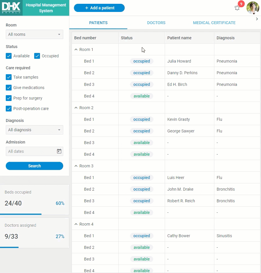 用DHTMLX创建医院管理系统
