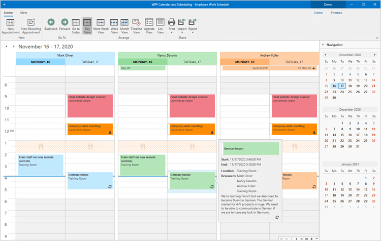 DevExpress WPF Scheduler组件图集