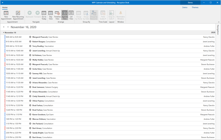 DevExpress WPF Scheduler组件图集