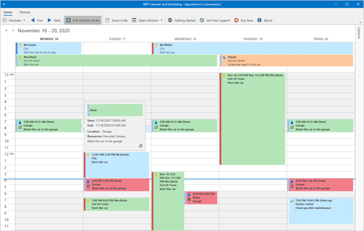 DevExpress WPF Scheduler组件图集