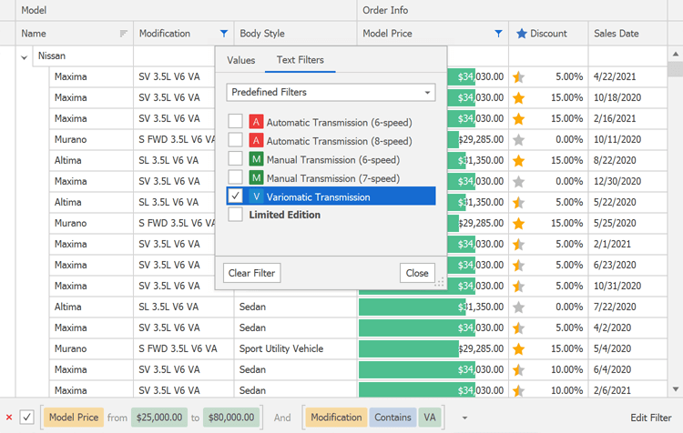 DevExpress WinForms TreeList控件图集