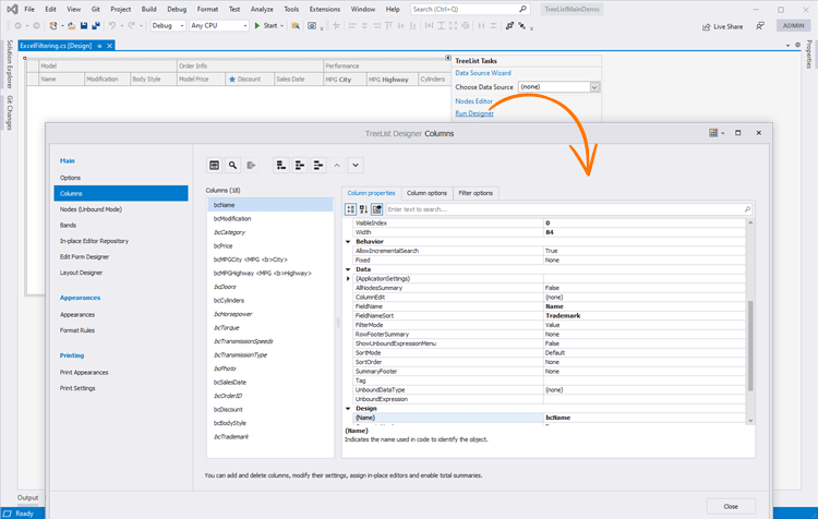 DevExpress WinForms TreeList控件图集