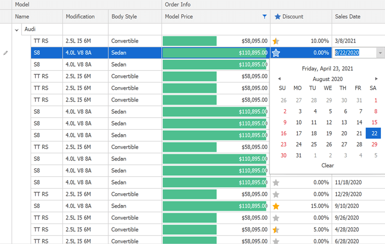 DevExpress WinForms TreeList控件图集