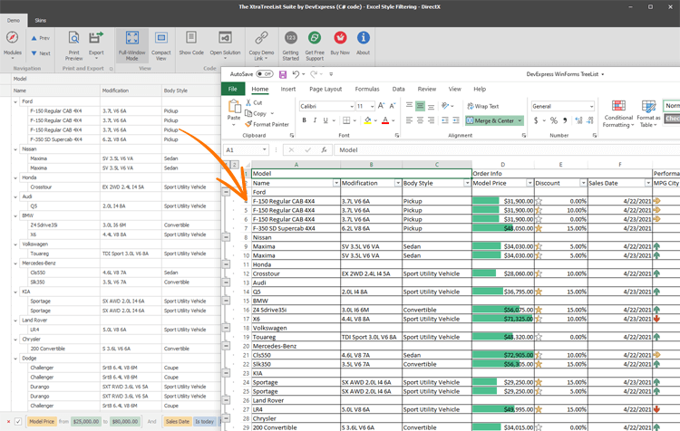 DevExpress WinForms TreeList控件图集