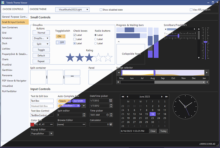 Telerik UI for WinForms的VisualStudio2022暗黑主题