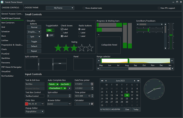 Telerik UI for WinForms的VisualStudio2022暗黑主题