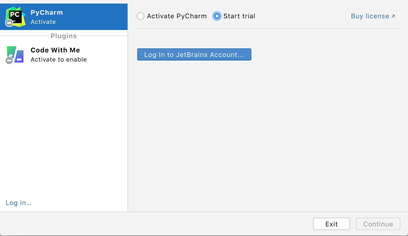 pycharm Welcome界面