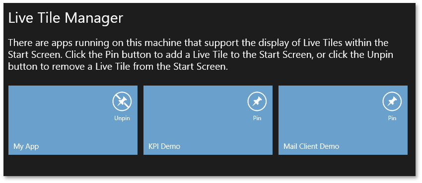 DevExpress Winrtlivetilemanager活動磁貼管理器