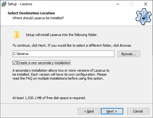 Lazarus 安装程序中的多重安装功能