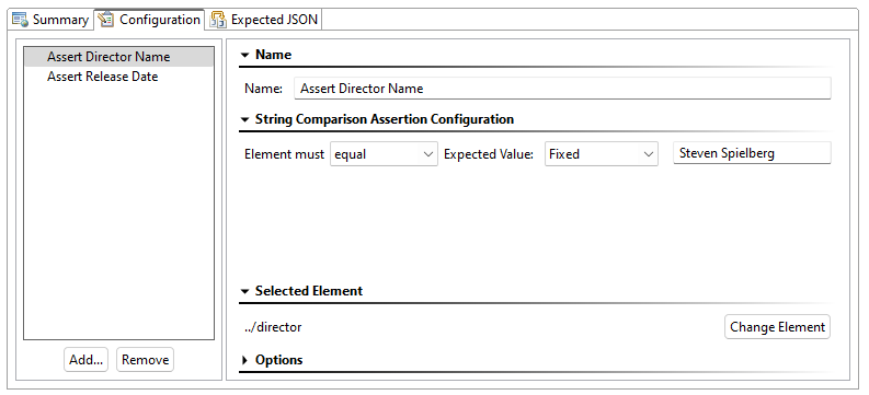 Parasoft SOAtest 的屏幕截图显示了 JSON 断言器。