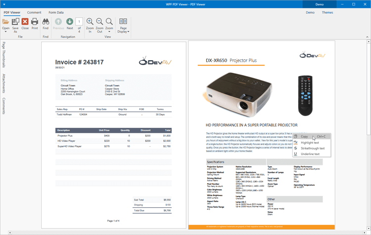 DevExpress WPF PDF Viewer组件图集