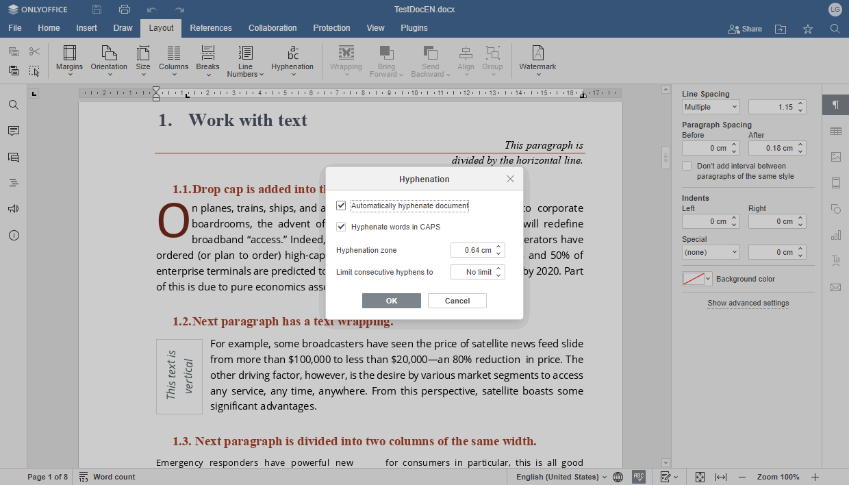ONLYOFFICE Docs 7.5 发布：PDF 编辑器、自动连字、分页符和工作表中的跟踪箭头、屏幕阅读器等