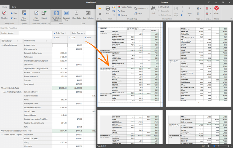 DevExpress WinForms Pivot Grid组件图集