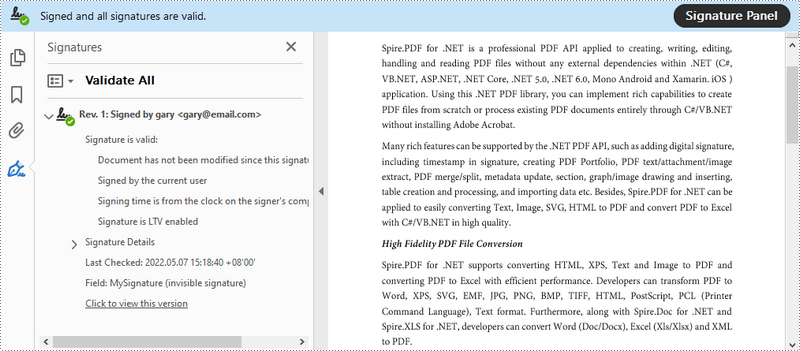 C#/VB.NET：在 PDF 中添加或删除数字签名