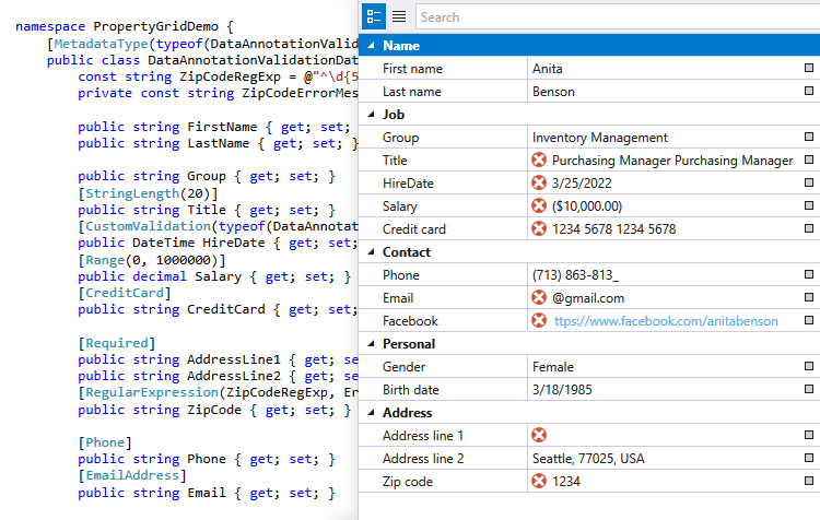 DevExpress WPF 属性网格组件图集