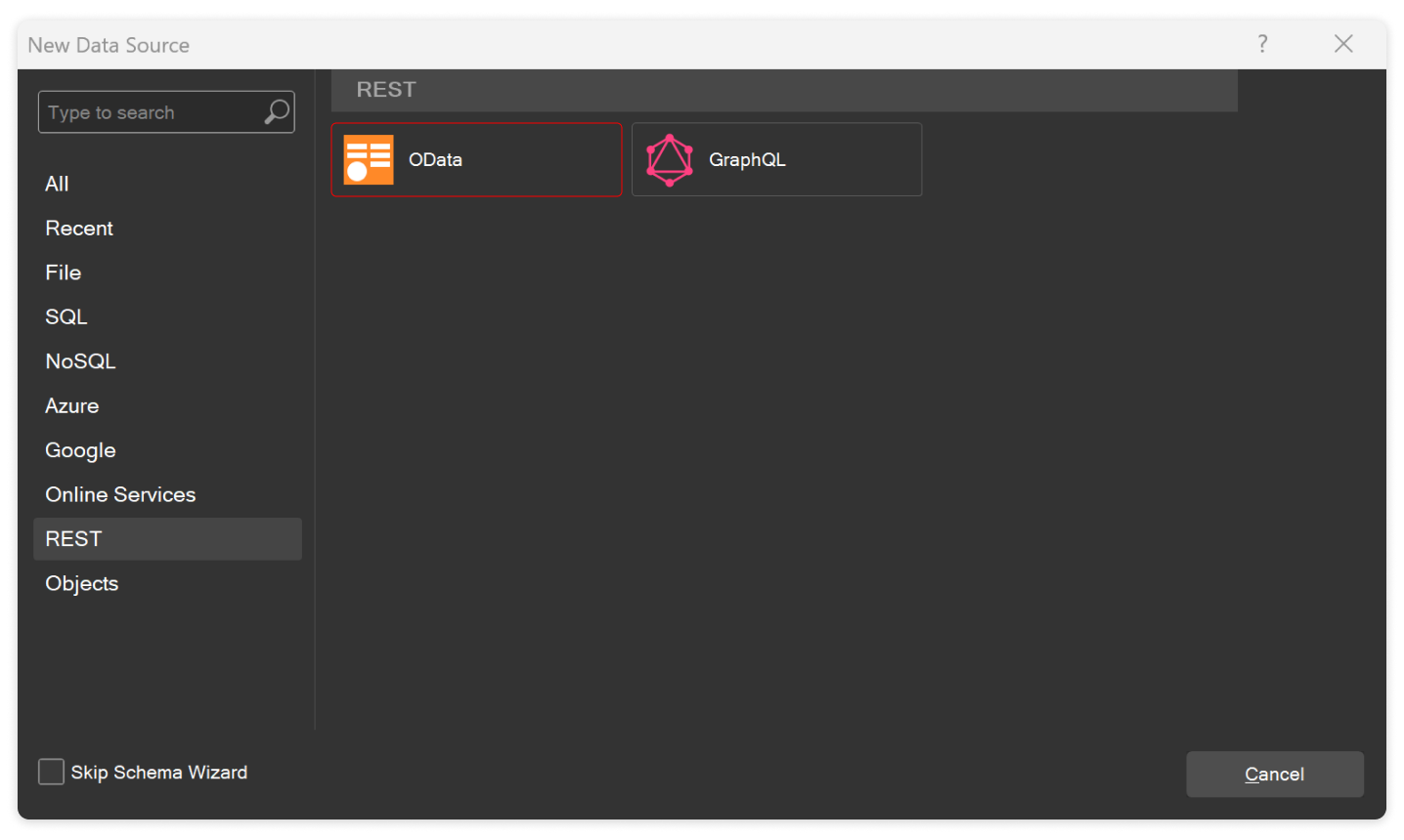 选择 OData