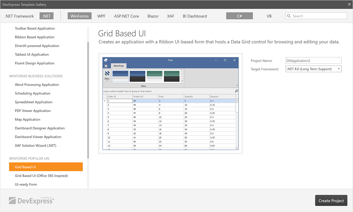 DevExpress WinForms v24.2产品图