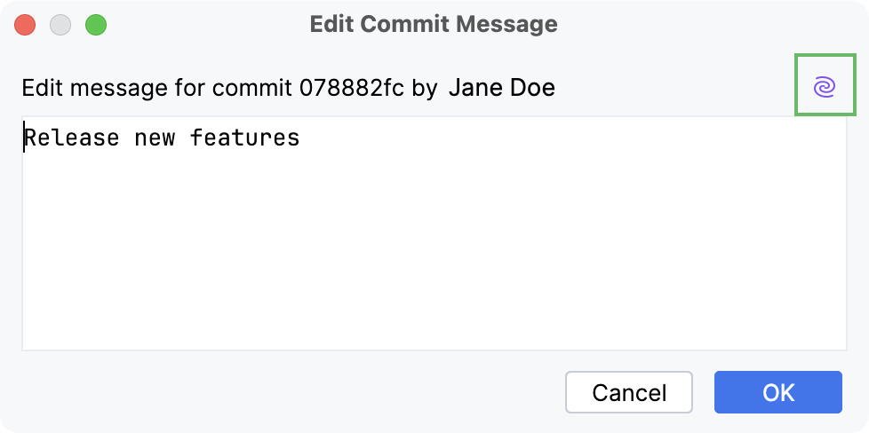IntelliJ IDEA：AI 助手生成提交消息