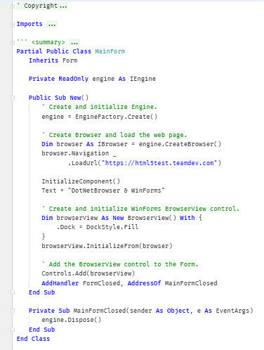 WinForms VB.NET 代码示例