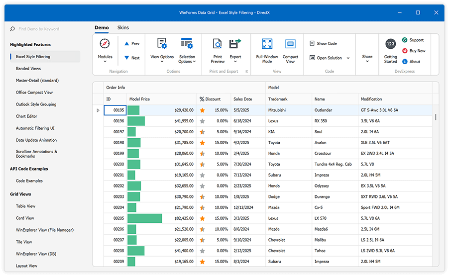 DevExpress WinForms v25.1新版产品图集