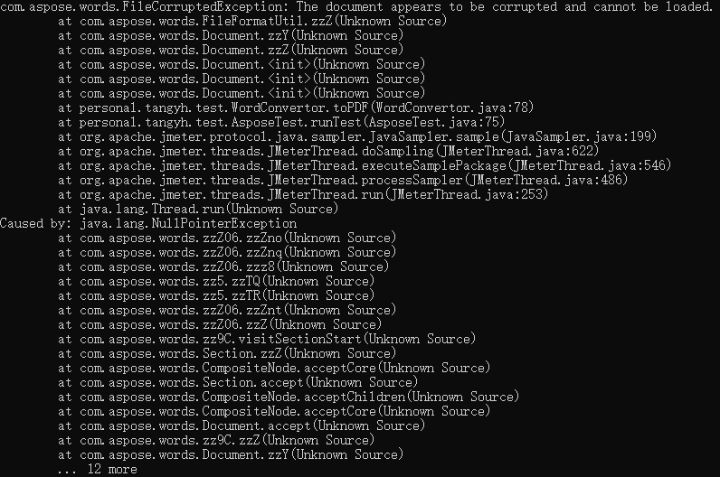 aspose.word的document對(duì)象拋出NullPointerException