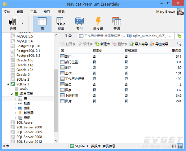 支持全部 SQLite