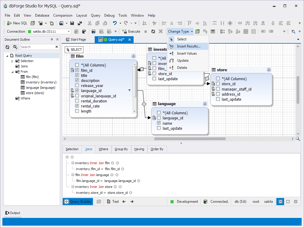 dbForge Studio for MySQL特性