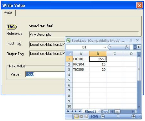 MatrikonOPC 圖2-在Microsoft Excel中驗證值更改