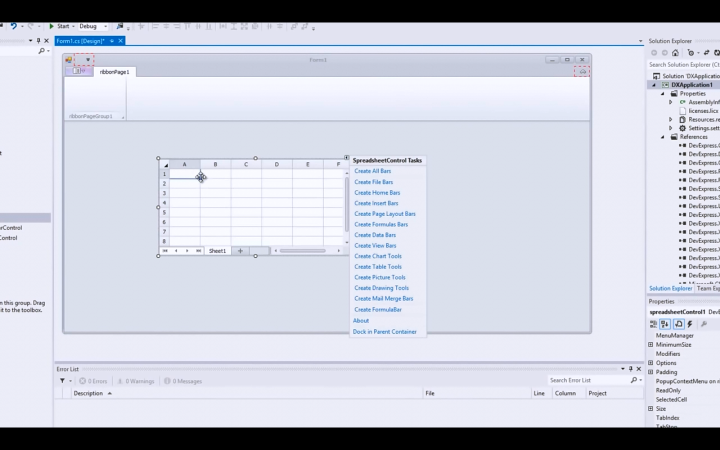 从Spreadsheet学习DevWinForms