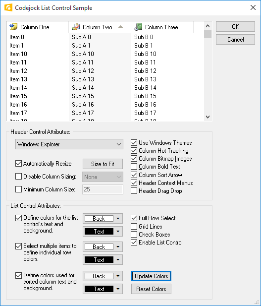 Xtreme Toolkit Pro Controls示例：List Control