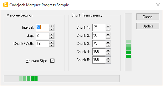 Xtreme Toolkit Pro Controls示例：Marquee Progress Bar