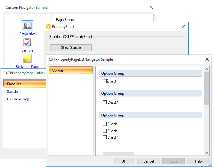 Xtreme Toolkit Pro Controls示例：Property Sheet